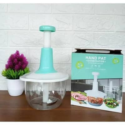 Manual Food Chopper Push ABS Plastic Transparent