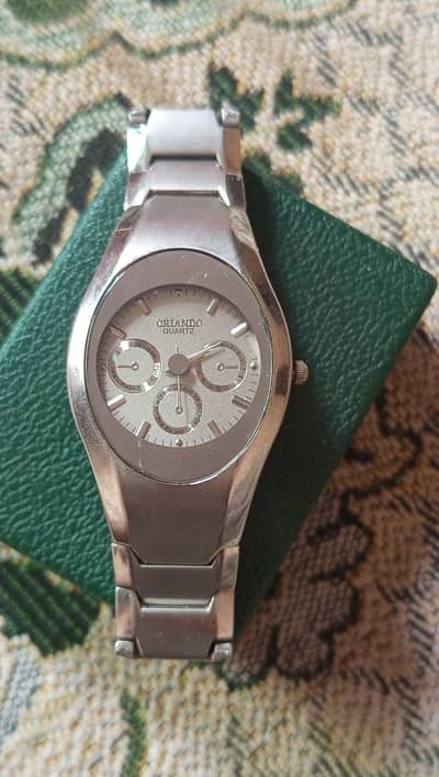 Orlando Quartz Silver Chain Watch for Men (Used - Good Condition)