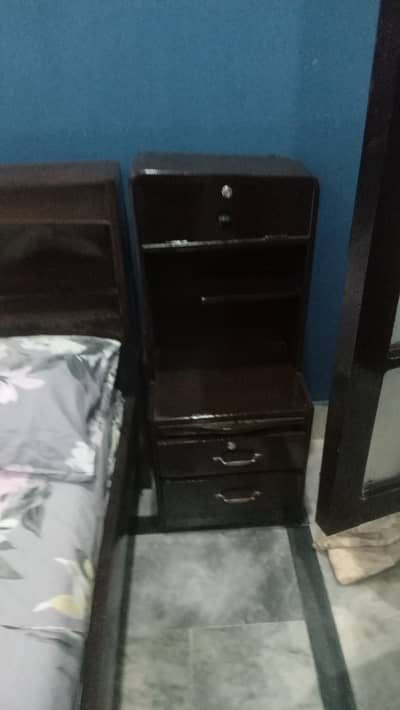 Bed with side table with out mattress