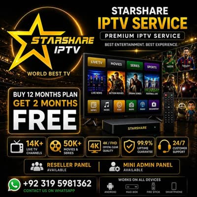 Mega IPTV | Opplex IPTV  |Starshare | B1G | Ultra 4k | Geo tv