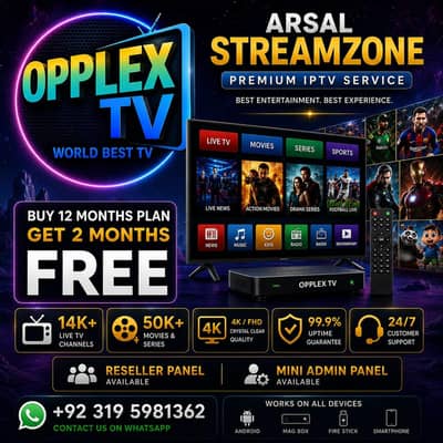 Mega IPTV | Opplex IPTV  |Starshare | B1G | Ultra 4k | Geo tv