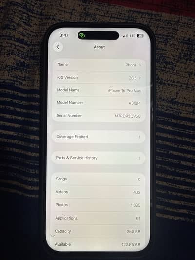 i phone 16 pro max 256gb factory unlock sim time 4 months availble
