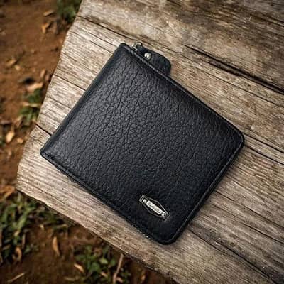 Men's short leather wallet
