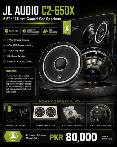 JL Audio C2-650X Brand New Speakers For Sale