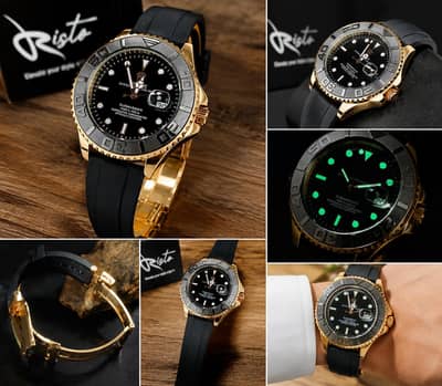 Cash on delivery available ⌚ Premium Gold Black luxury watch for Men