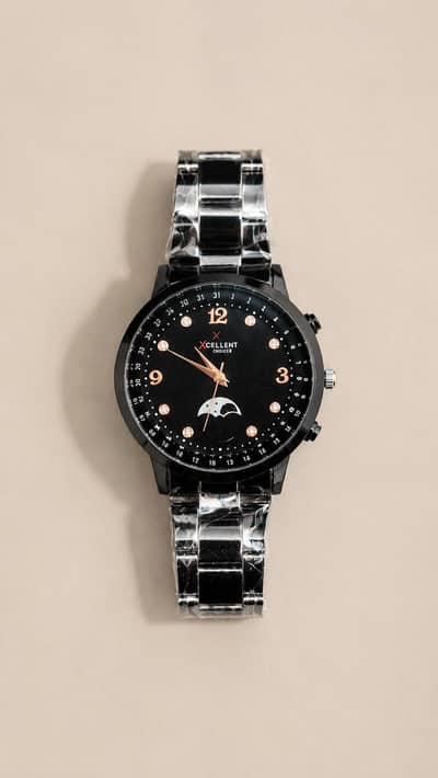 Xcellent Choice Premium black Dial Watch ⌚ For Men's  order now