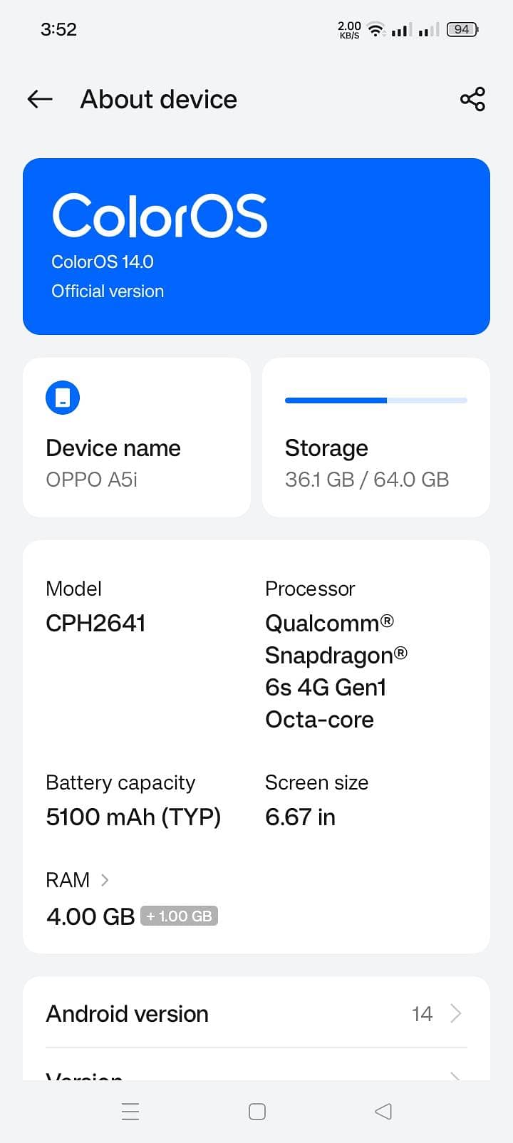 oppo A5i 1
