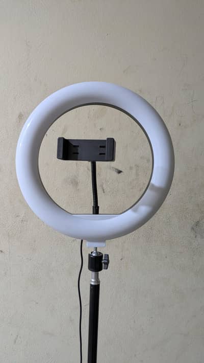 26 CM Ring Light with Mobile Holder, golden and white light