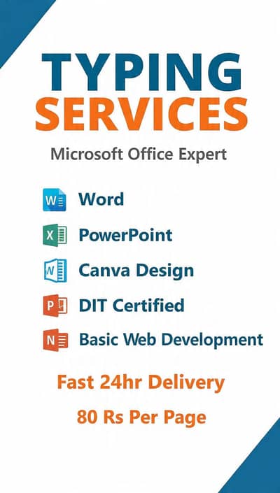 Typing Services | MS Office Expert | Canva | 24hr Delivery