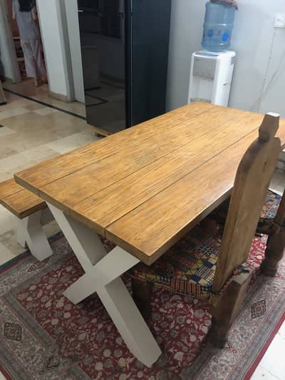 Dining Table with 2 Charis and 1 Stole