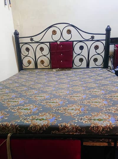 Mazboot Iron Furniture set (Double Bed + Mattress+ Sofa cum bed )