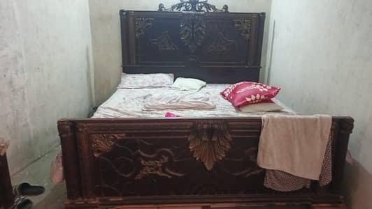 Bed with Side Tables, Mirror and Mattress