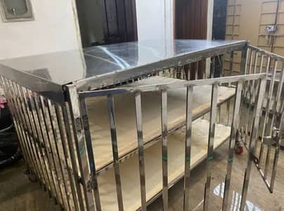 SS Chicken Cage + Working Table 6x4x4 | Commercial Poultry Equipment
