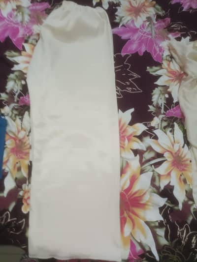 beige gown, top & pants set