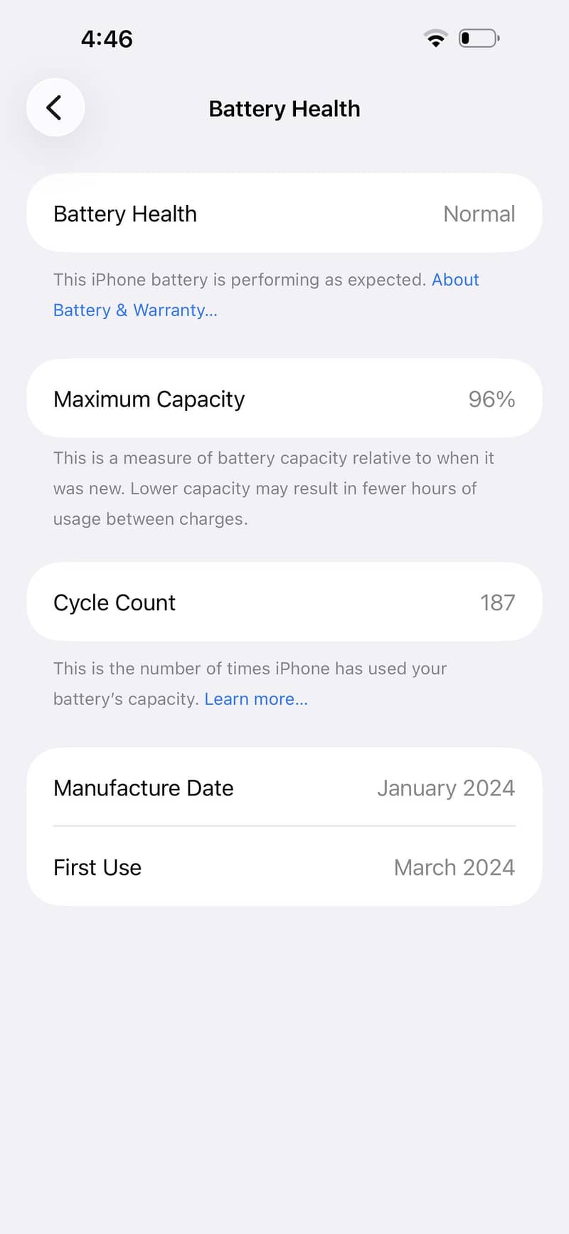 Iphone 15 plus 96% 2
