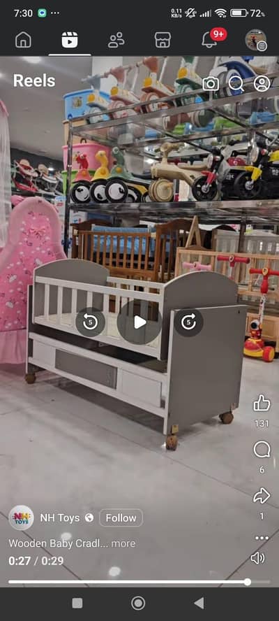 Baby Cot for Sale – Good Condition Frame, Bed Base Needs Replacement