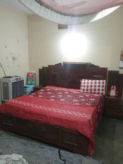 Complete Wooden Bedroom Set | King Size Bed + 2 Side Tables + Dressing