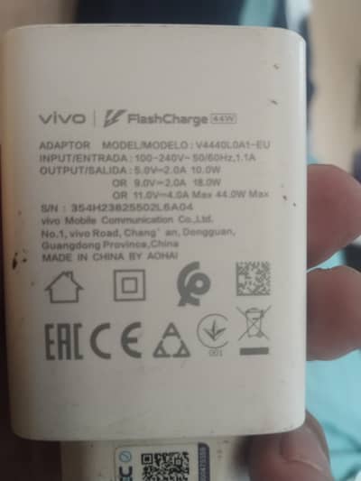VIVO Y36 Original Charger with Original Cable|44W