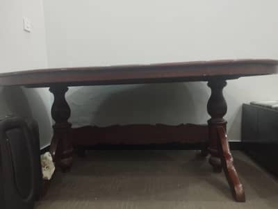 Wooden dining table with 6 chairs