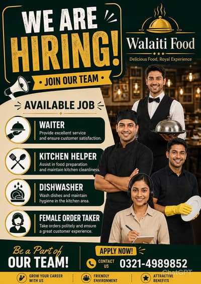 FEMALE ORDER TAKER AND BBQ OR TAWA PRATHA