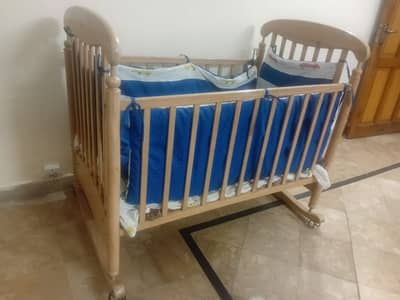 Premium Baby Cot | Solid Pine Wood Crib | Like New Condition | Nurser