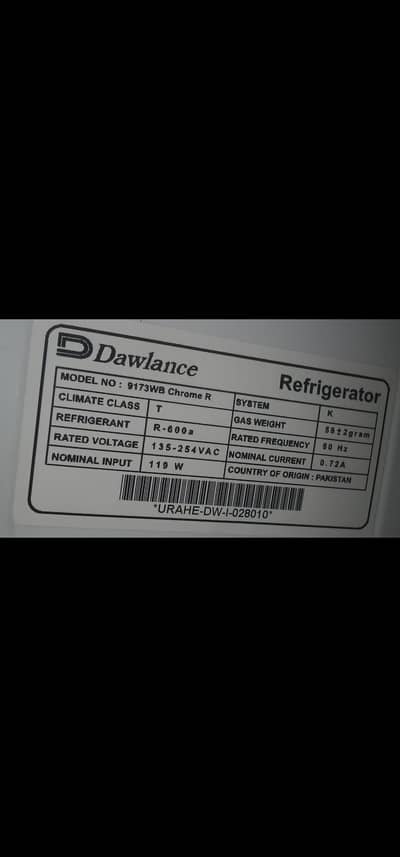 dawlance fridge new Box pack