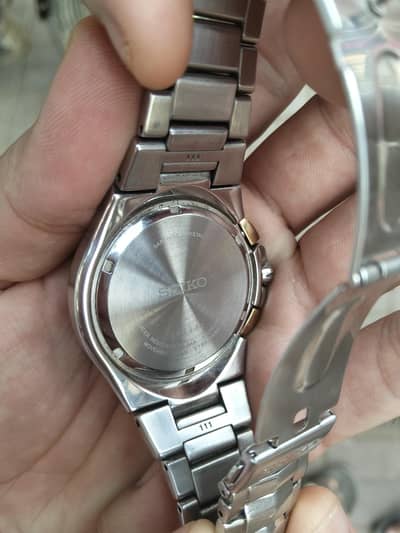 Seiko Men's Solar Coutura Perpetual Chronograph Two Tone Watch SSC376