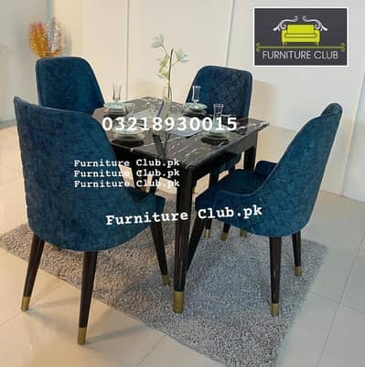 Modern Dining table with Chairs - Custom Design Tables - Marbel Top