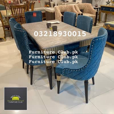 Modern Dining table with Chairs - Custom Design Tables - Marbel Top