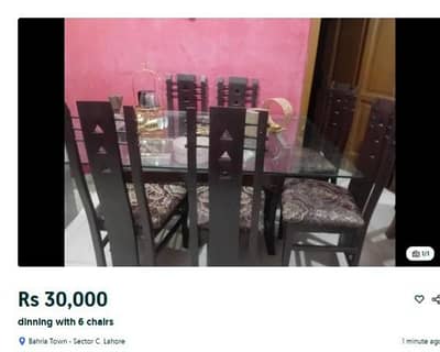dinning table with 6 chairs