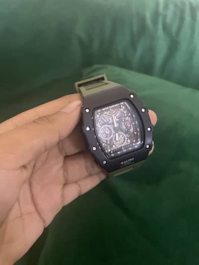 Square watch green waterproof