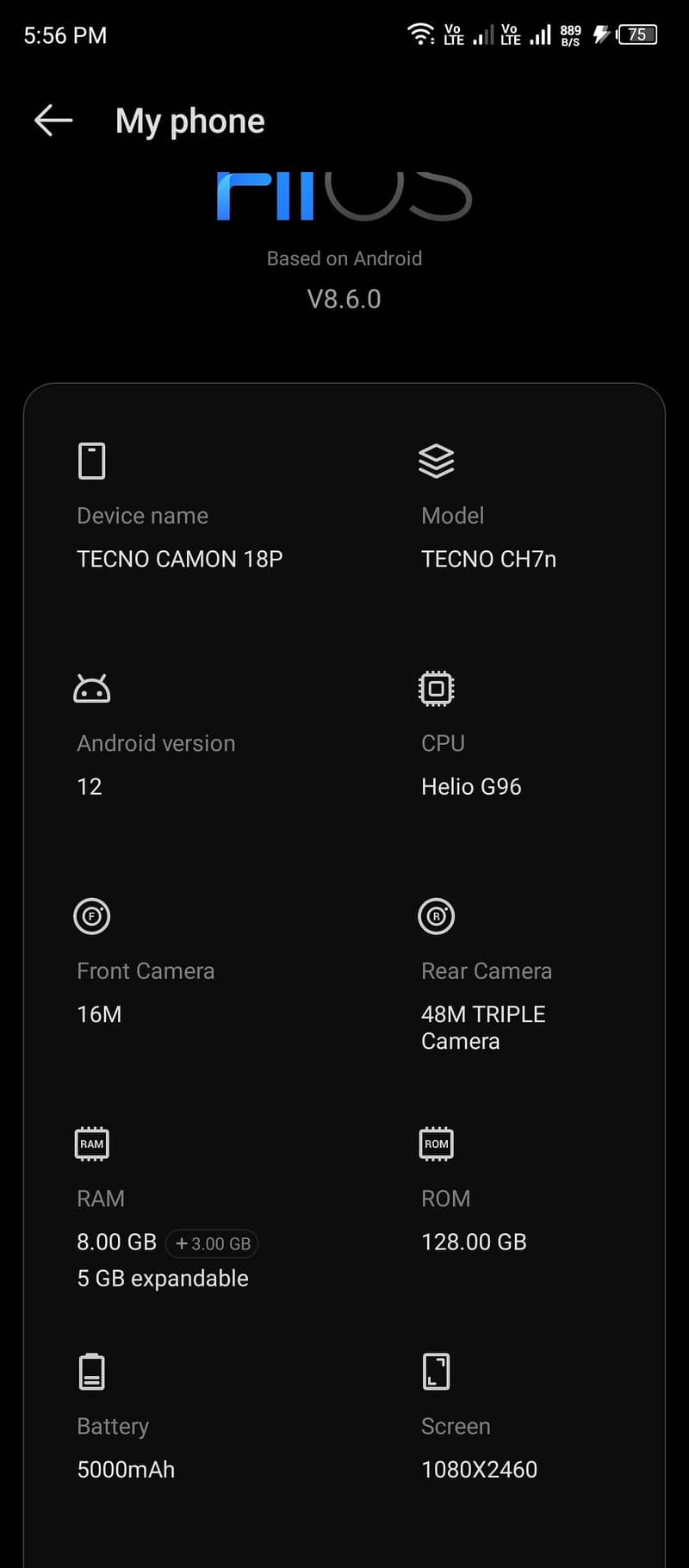 Tecno Camon 18P 6