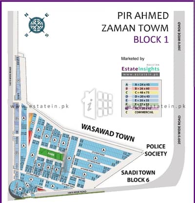 Brand New Bunglow with leased and west open for sale in Phase 1 Phir Ahemd zaman town with saadi town