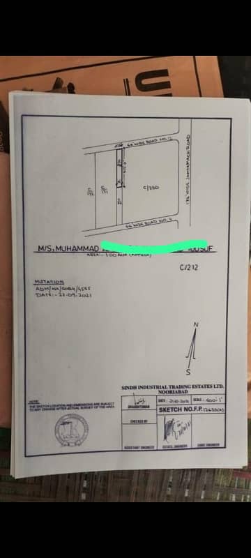 Nooriabad Industrial zone phase one Two plots which are together in block c for sale