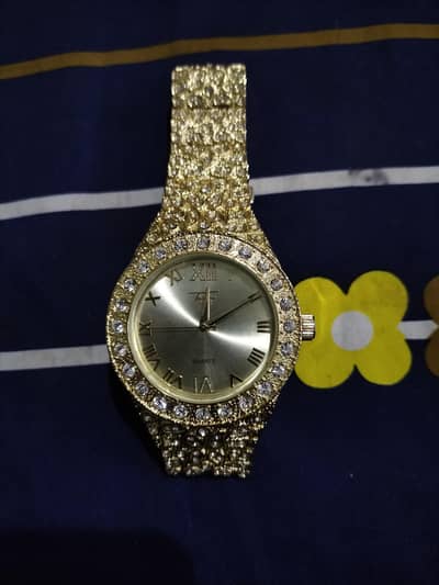Techno Pave Gold Nugget Style Bling Watch - Men's Luxury Fashion