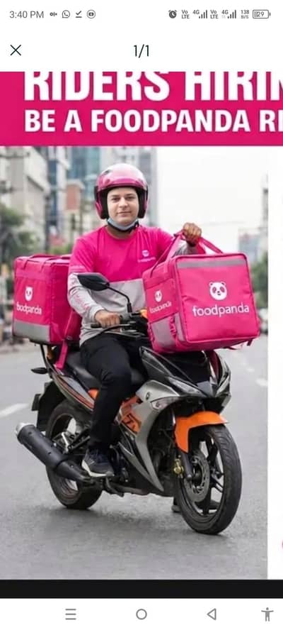 foodpanda Panda ke liyei bykea creem Uber  & different company0306