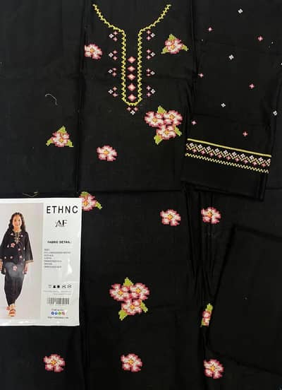 Black Embroidered Girl kurta Pajama