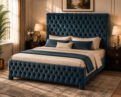 King Size Cushioning Bed with Side Tables For sale on Discounted Price