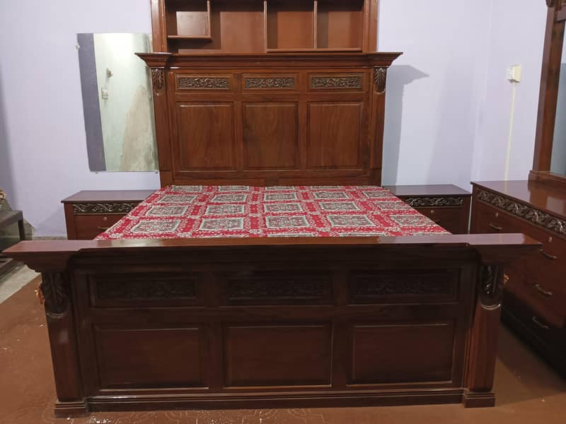 Large Size Bed With Side Tables, Dressing Table & Mattress 1