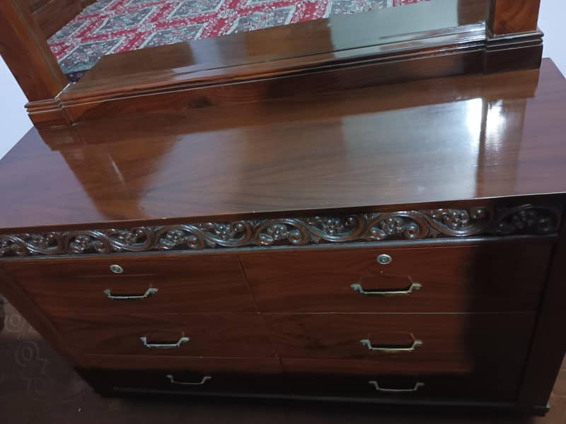 Large Size Bed With Side Tables, Dressing Table & Mattress 14