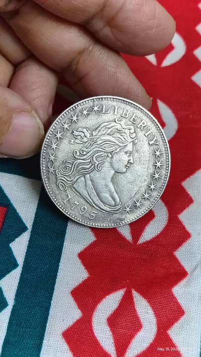 USA ANTIQ 1795 LIBERTY DOLLAR OLD COIN, USA RARE COIN, USA SILVER COIN