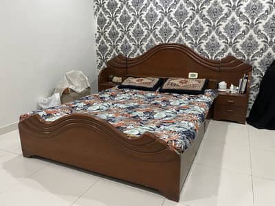 Double bed + dressing table + kitchen cabinet + side tables