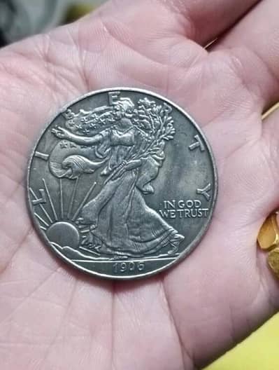 USA ANTIQUE 1906 LIBERTY DOLLAR COIN, USA OLD COIN, USA RARE COIN