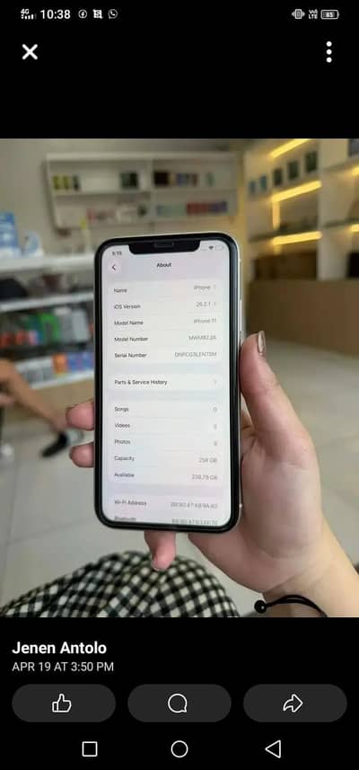 Apple iPhone 11 128 GB storage