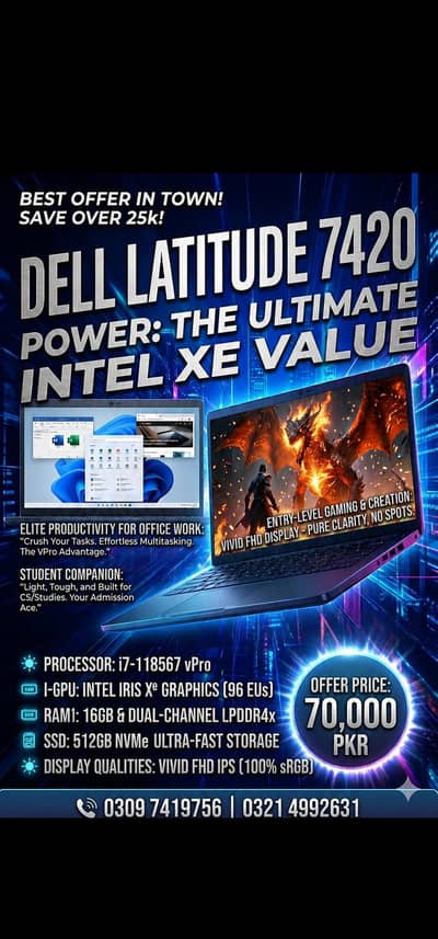 Dell latitude 7420 cori7-1185G7 vpro 11gen