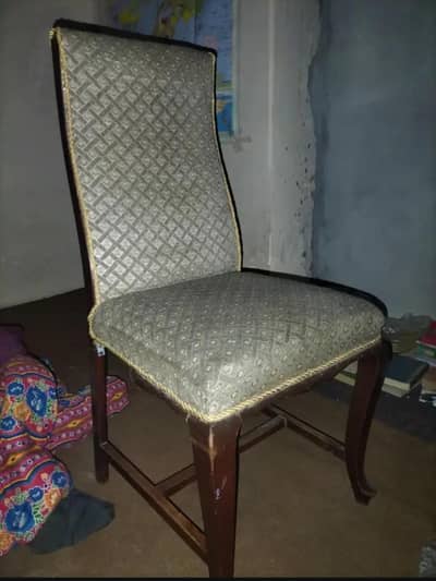 WOODEN CHAIR AND  PLASTIC TABLE