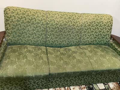 green sofas