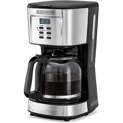 BLACK+DECKER 12-Cup Programmable Coffee Maker – Stainless Steel, 900W