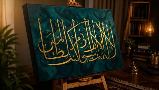 Hand painted calligraphy.