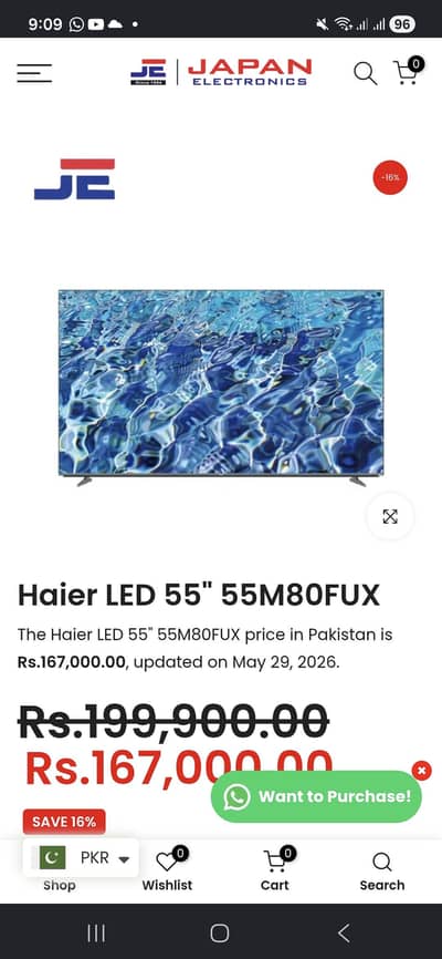 Haier m80 QD MINI LED 55 INCH PINPACK URGENT SALE